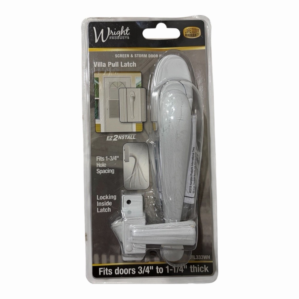 Wright Products Villa White Storm Door Pull Handle Latch VIL333WH Exterior - New